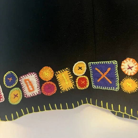 Breeches Women’s Wool Blend Vintage Jackets Médium Size Black Embroidery - Picture 10 of 10